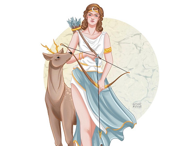 Artemis art character design design drawing illustration portrait