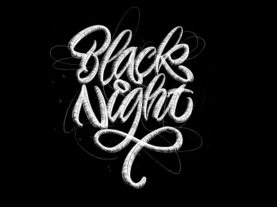 Black night brush design dry brush ipad pro lettering logo procreate