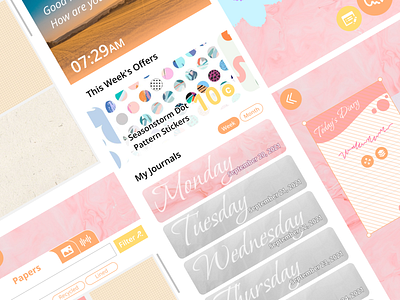 Journal App app design diary journal ui