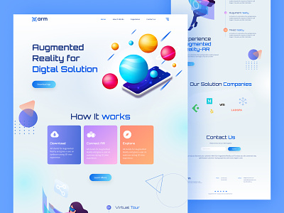arm - Augmented Reality Landing page Design ar ar app augmented augmented reality augmentedreality creativepeoples design future technology illustration landing page technology ui virtual virtual reality visual design vr