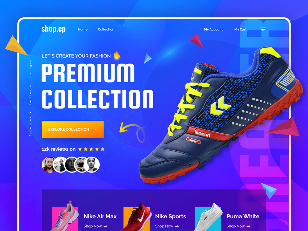 Online Shoe Store Landing page by Oyolloo on Dribbble