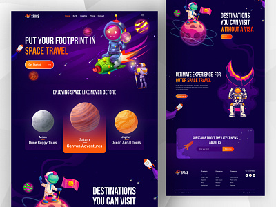 Civilian Space Travel Agency Website astrounaut cpdesign creativepeoples design galaxy landing page planet space space travel spaceman spaceship spacex stars trending ufo ui universe web