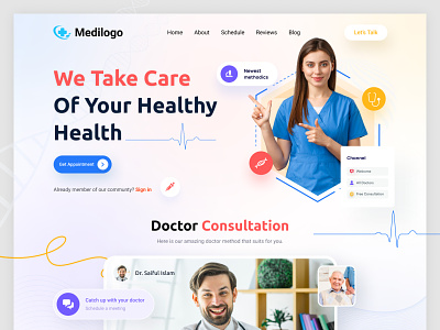 Medical Center Website clinic cpdesign creativepeoples design doctor doctor appointment health care healthcare hospital landing page medical medical care medicine patient pharmacy trending ui web