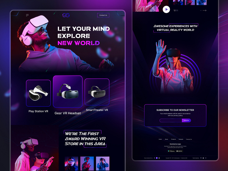 Best VR Headset 2021 Landing Page by Oyolloo on Dribbble
