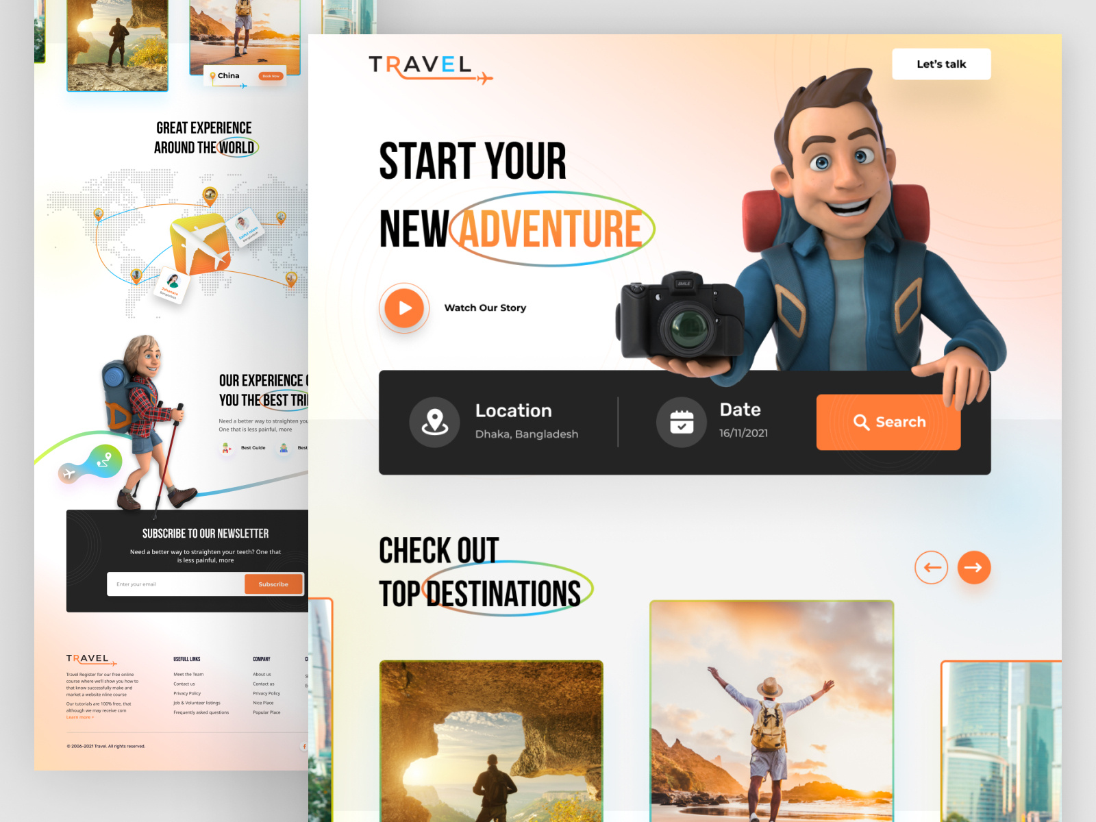 Travel Around The World Landing Page by Oyolloo on Dribbble