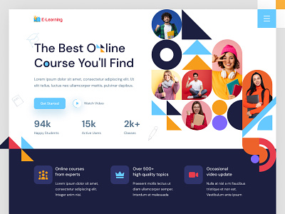 e-Learning Portal Landing page course cpdesign creativepeoples design e-learning education elearning landing page learning management systems learning platform lms online class online course online education school training trending ui university web