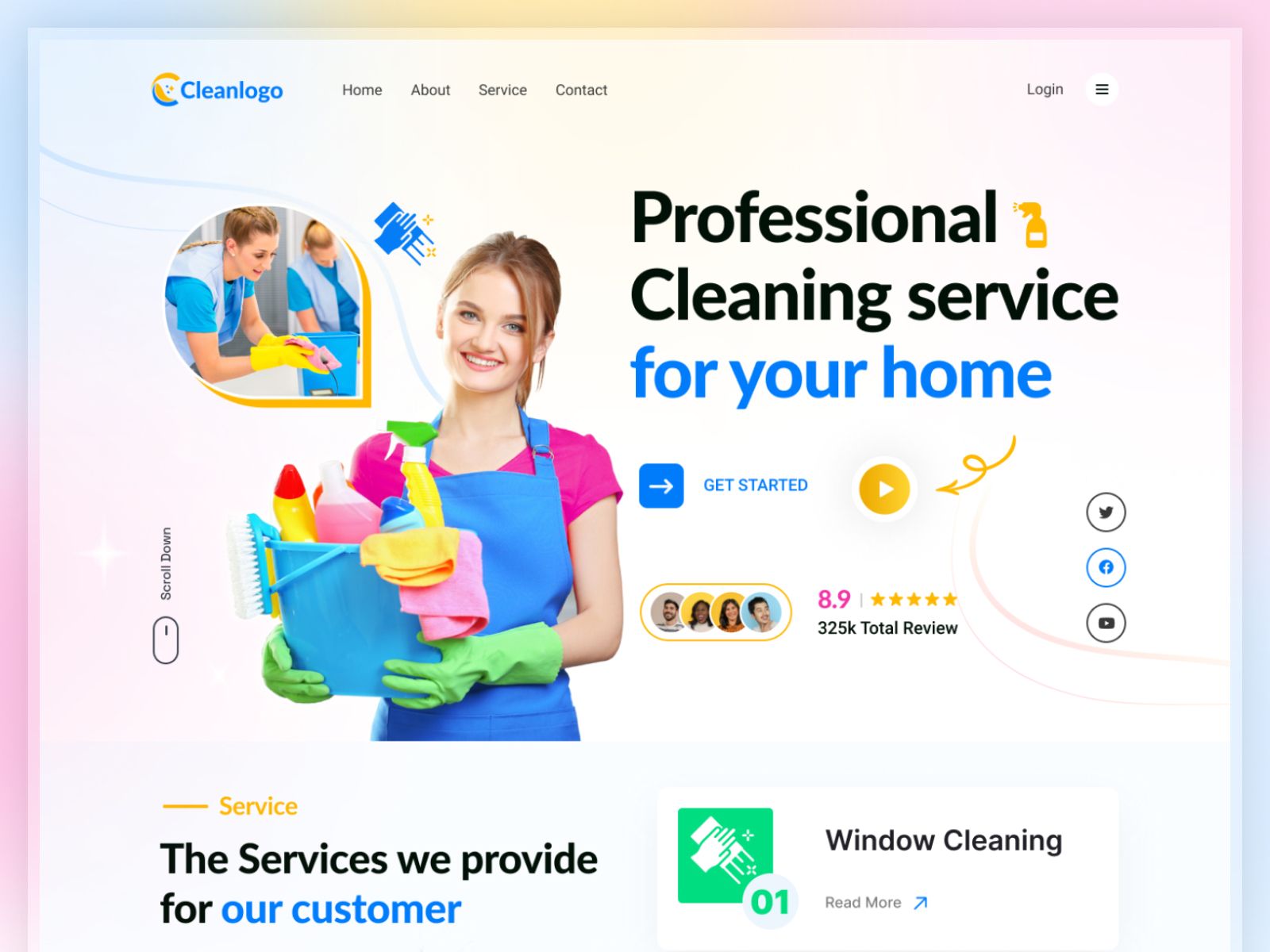 Corporate Cleaning Service Website by Oyolloo on Dribbble