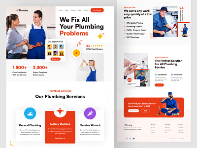 Plumbing and Home Services Website construction business contractor cpdesign creativepeoples electrician handyman house constructions landing page maintenance pipes plumber plumber service plumber website plumbing plumbing landing page real estate renovation roof constructions trending web design