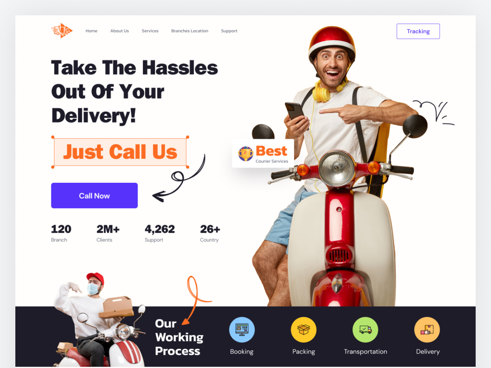 Fastest Delivery Service site by Oyolloo on Dribbble
