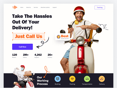 Fastest Delivery Service Website cargo courier courier service cpdesign creativepeoples delivery app delivery service freight landing page logistics parcel shipment shipping transportation trending ui uiuxdesign web web design