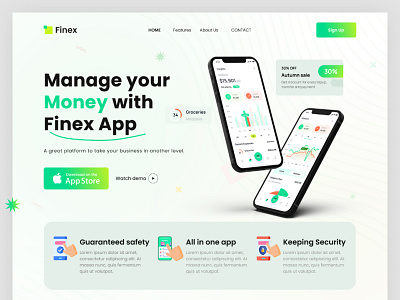 Mobile Banking App Landing Page banking banking app cpdesign creativepeoples design finance financial app fintech fintech app fintech branding landing page mobile banking mobile wallet money app money transfer trending ui wallet web