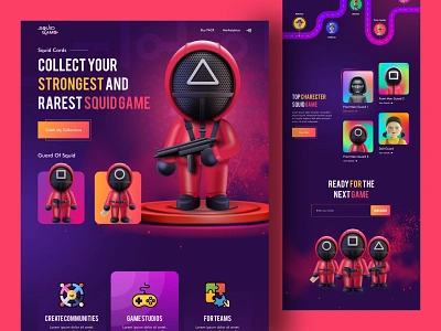 Squid Game Landing Page cpdesign creativepeoples design kraken landing page octopus play squid game squid game toy tentacle trending ui web website design