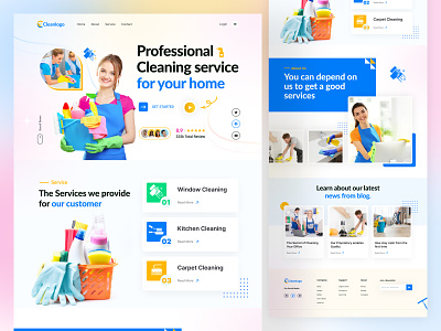 Cleaning Service Landing Page cleaning app cleaning company cleaning services corporate cleaning services cpdesign creativepeoples home cleaning house cleaning landing page maid professional cleaning trending ui web