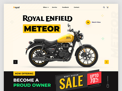 Royal Enfield Meteor Shop Landing Page cpdesign creativepeoples crown design discount ecommerce king landing page majestic meteor motorcycle shop queen royal royal enfield royal enfield meteor trending ui web webshop