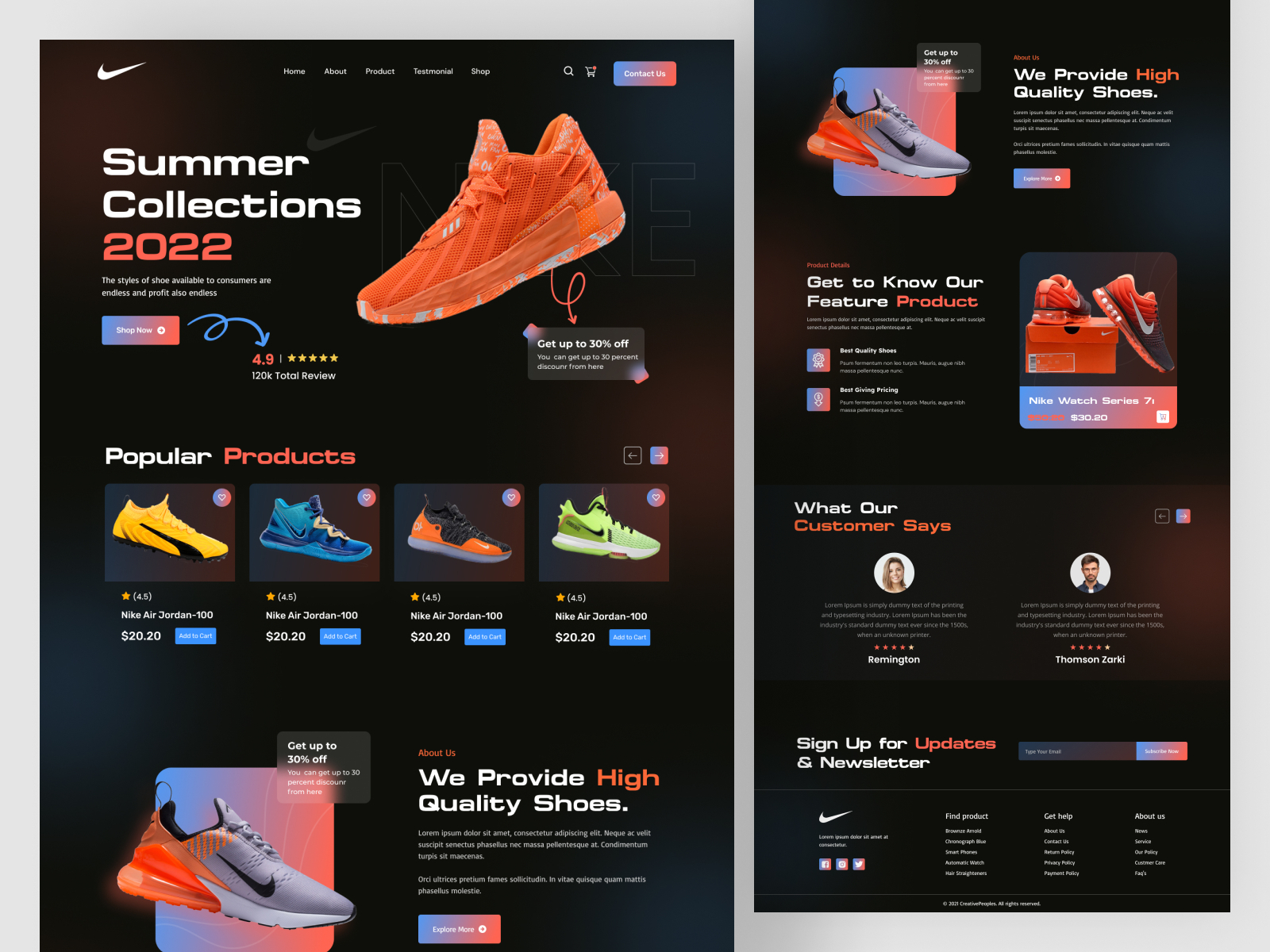 Shoe Store Ecommerce Landing Page 4x 