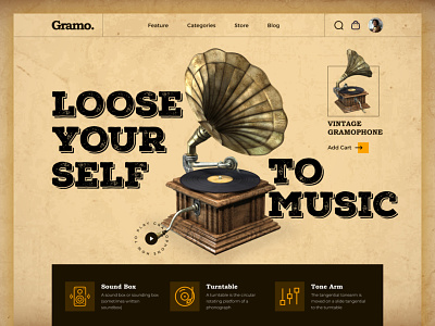 Vintage Gramophone Shop Landing Page