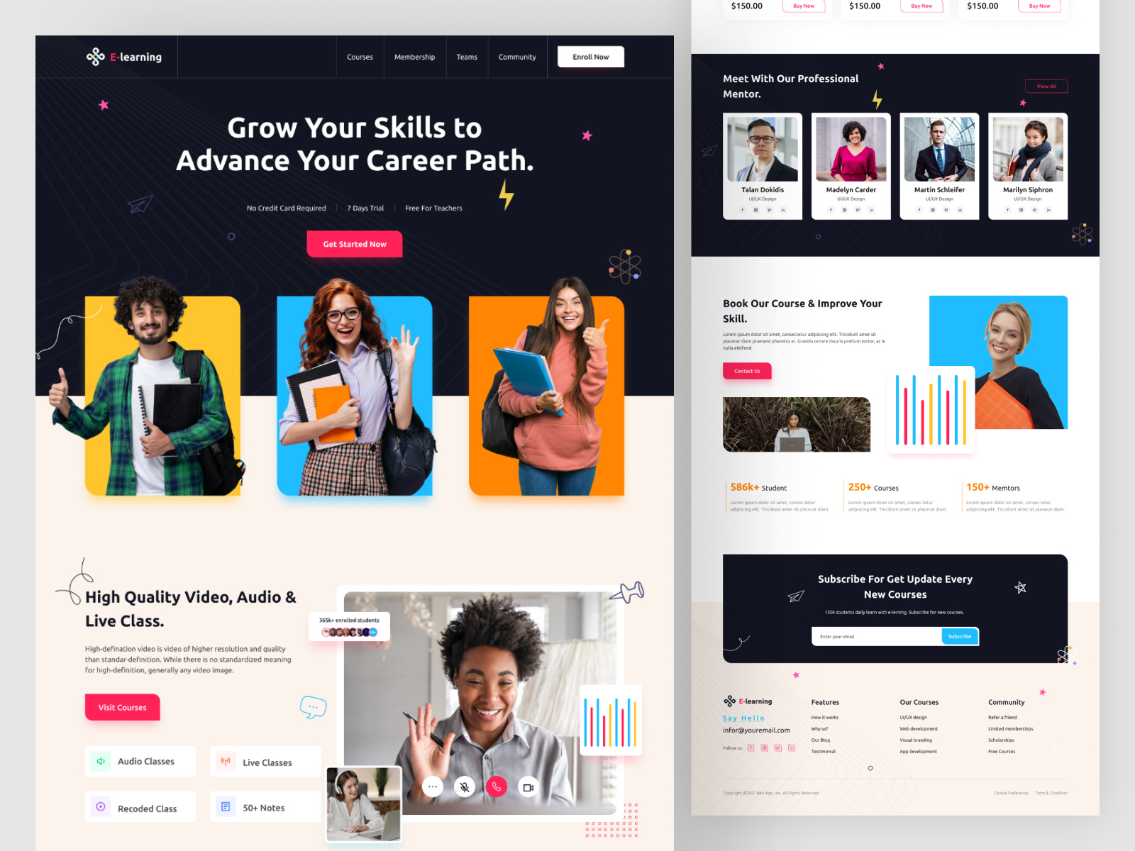e-Learning Portal Website Landing page