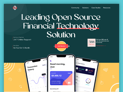 Finance App Landing Page banking banking app cpdesign creativepeoples design finance fintech landing page money trending ui wallet web