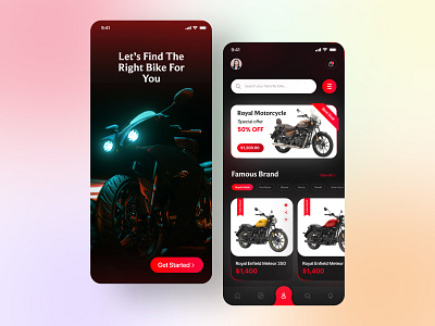 Motorcycle Shop Mobile App android biker cpdesign creativepeoples design e commerce ios mobile mobile app mobile design mobile ui motorbike motorcycle online shop online store product shop store trending ui