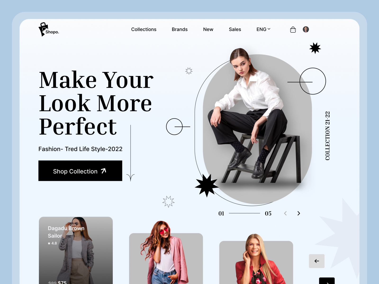 Online Fashion Store Landing Page by Oyolloo on Dribbble