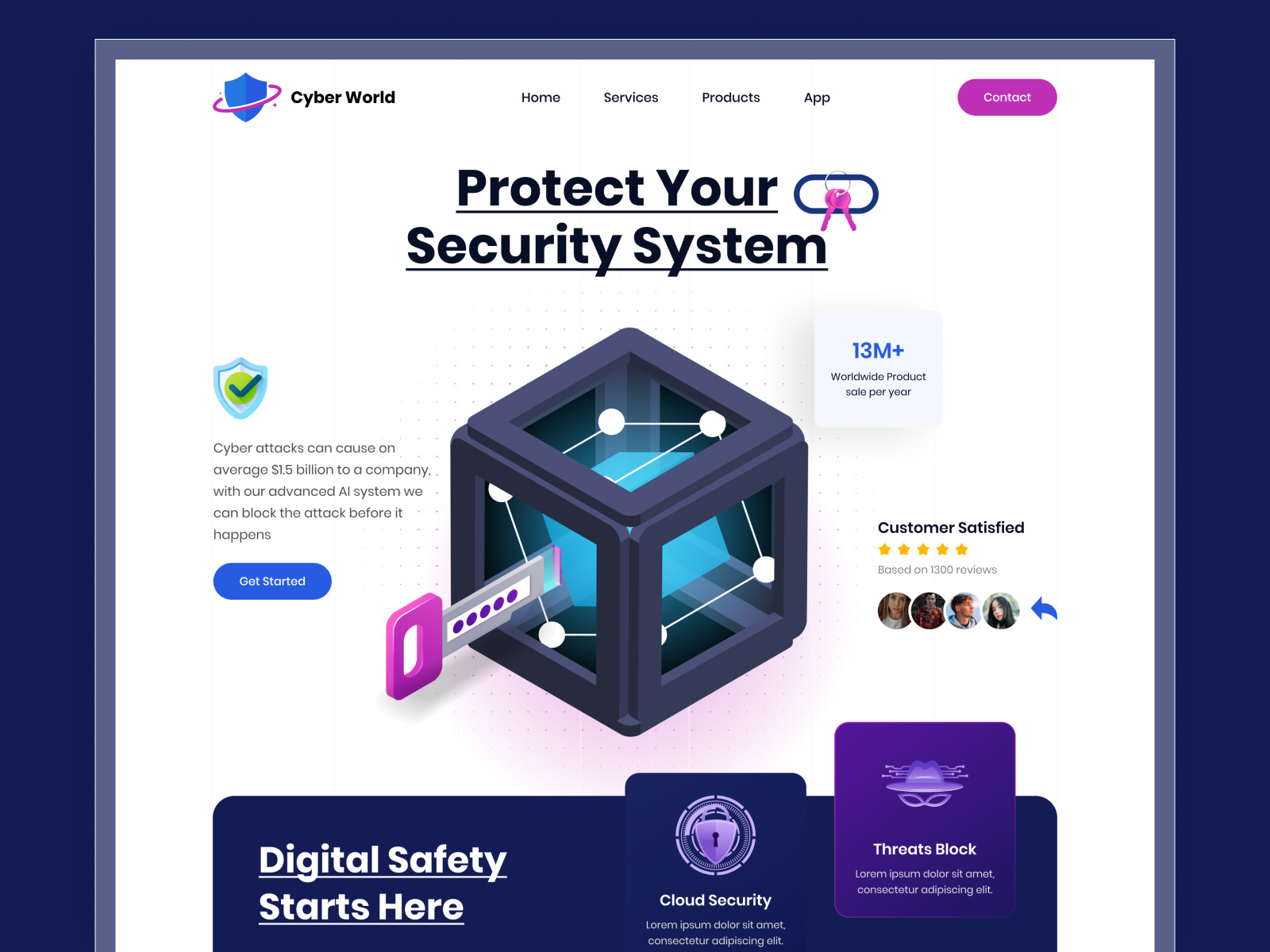 Cyber Security Service Landing Page by Oyolloo on Dribbble