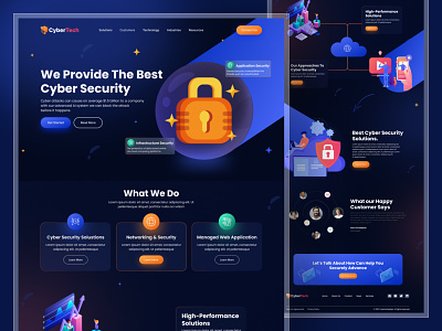Cyber Security Service Landing Page cpdesign creativepeoples cyber cyber security website cybersecurity encryption hacker illustrations internet security landing page privacy protection proxy security trending validation vpn web web design website security