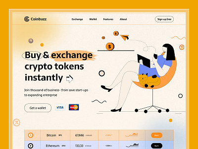 Currency Exchange Landing Page blockchain cpdesign creativepeoples crypto art crypto currency crypto wallet cryptocurrency currency exchange landing page ethereum exchange landing page money exchange nft nft art token token exchange trending wallet web web design