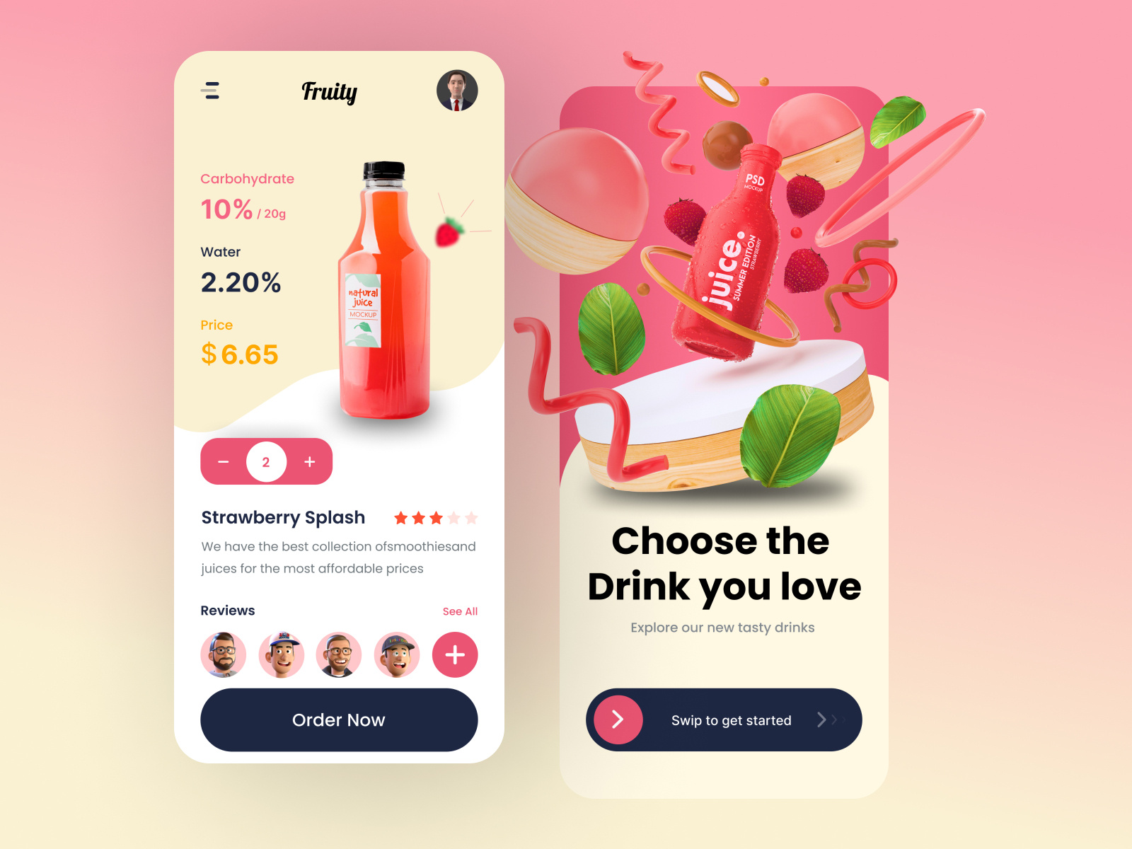 Fruit Juice Mobile App by Oyolloo on Dribbble
