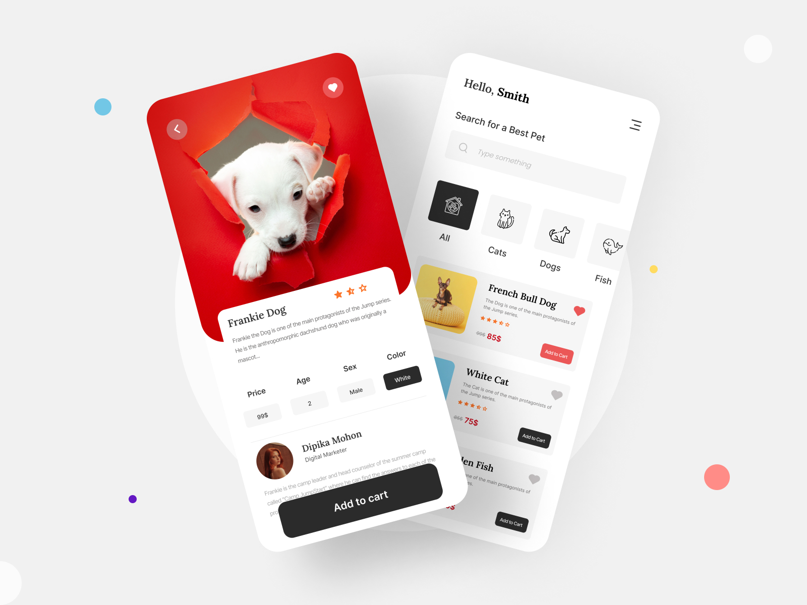 Pet Shop Mobile App Design by Oyolloo on Dribbble