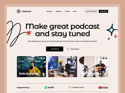 Podcast Platform. Hero Landing audio conversation cpdesign creativepeoples interview landing page listening live streaming podcast podcast art podcast cover art podcast logo podcasting podcasts podcasts landing page design stories streaming trending web web design