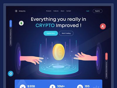 Cryptocurrency landing page art bitcoin buy cpdesign creativepeoples crypto crypto art crypto wallet cryptocurrency landing page nft nft art nft landing page nft website nfts sell token trending web web design