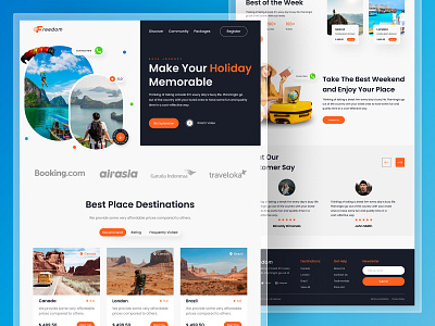 Freedom - Travel Landing Page adventure booking booking app cpdesign creativepeoples explore hospitality landing page tour tourism travel travel agency travel booking travel website travelling trending trip vacation web web design
