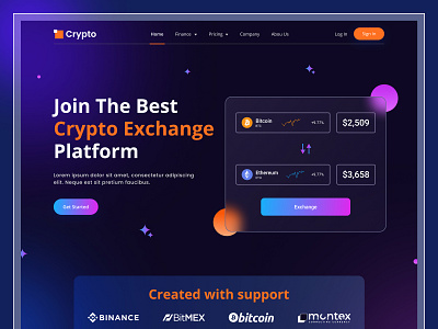 Crypto Exchange Landing Page blockchain cpdesign creativepeoples crypto art crypto currency crypto exchange landing page crypto wallet cryptocurrency ethereum exchange landing page money exchange nft nft art token token exchange trending wallet web web design