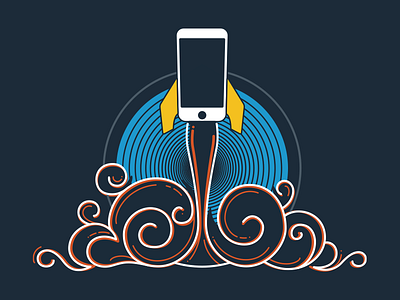 App Launch illustration iphone launch phone shirt startup
