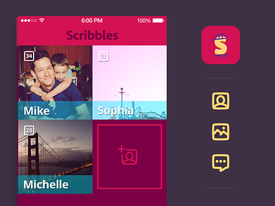 Scribbles app app icon photo app icons ui