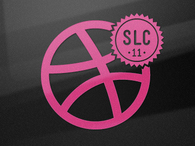 Dribbble Meetup SLC Sticker Mock dribbble meetup pink salt lake city slc slcdribbble sticker utah vinyl
