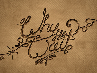 Why Wait brown motivation question script texture type typography