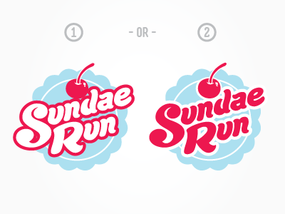 Sundae Run Vote cherry ice cream identity logo sundae