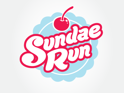 Sundae Run: Simple blue cherry ice cream red run slcdribbble sundae vintage