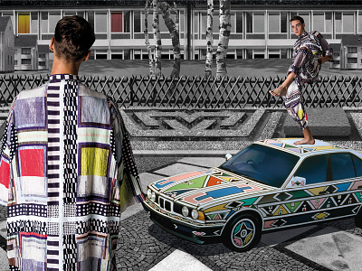 BMW Artcars art direction bmw artcars collage editorial fashion