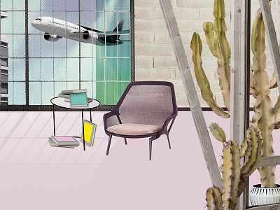 Deco Home III cactus collage editorial illustration interior interior design urban