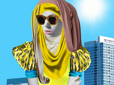 Sketch collage fashion fashionillustration hijab portrait urban