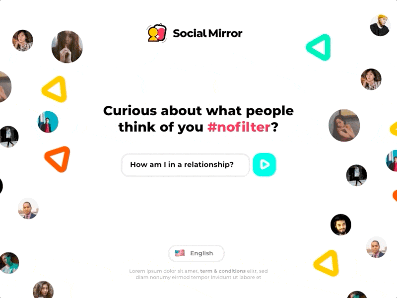 Social Mirror - App video chat branding ui vector