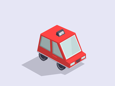 auto driving school Hover car illustration motion design ui