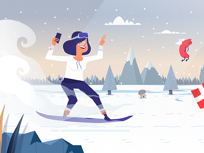 Savoy snowboard illustration