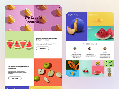 Creative agency landing page branding design designer landingpage ui uidesign uidesigner userexperiencedesign ux uxui visualdesign webdesign