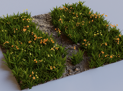 3d model of a landscape 3d 3d artist 3d modeling blender flowers gaming graphic design landscape modeling