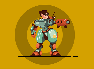 Robot Character branding design illustration logo