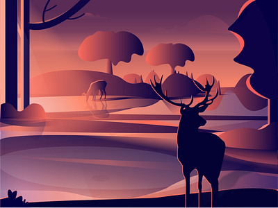 deer illustration 插图