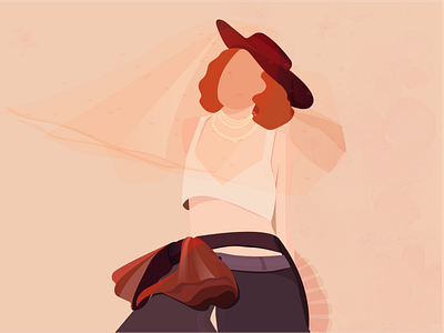 A woman in a hat 插图